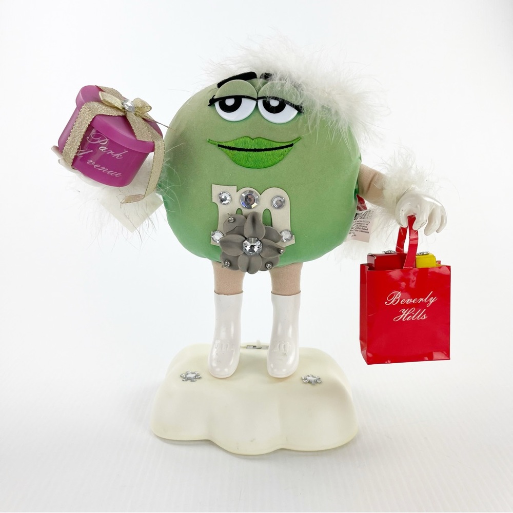 Vintage Telco Motionette Mars Green Lady M&M Santa Christmas Figure AS IS